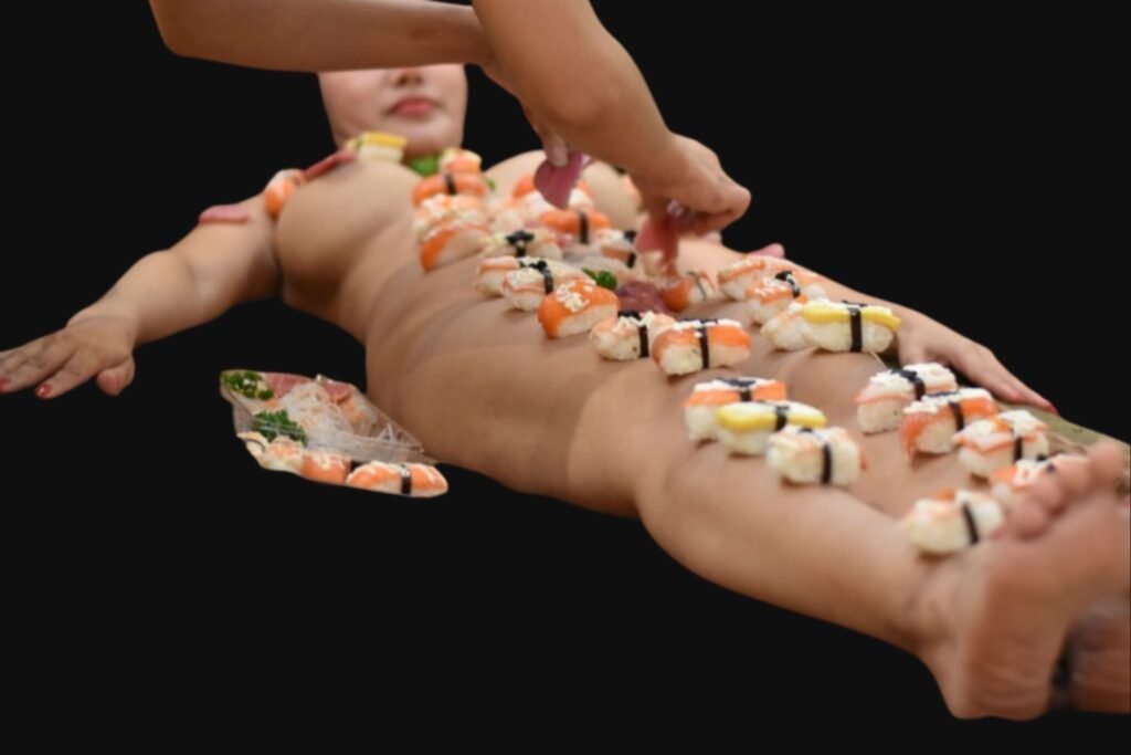 nyotaimori, image von body sushi